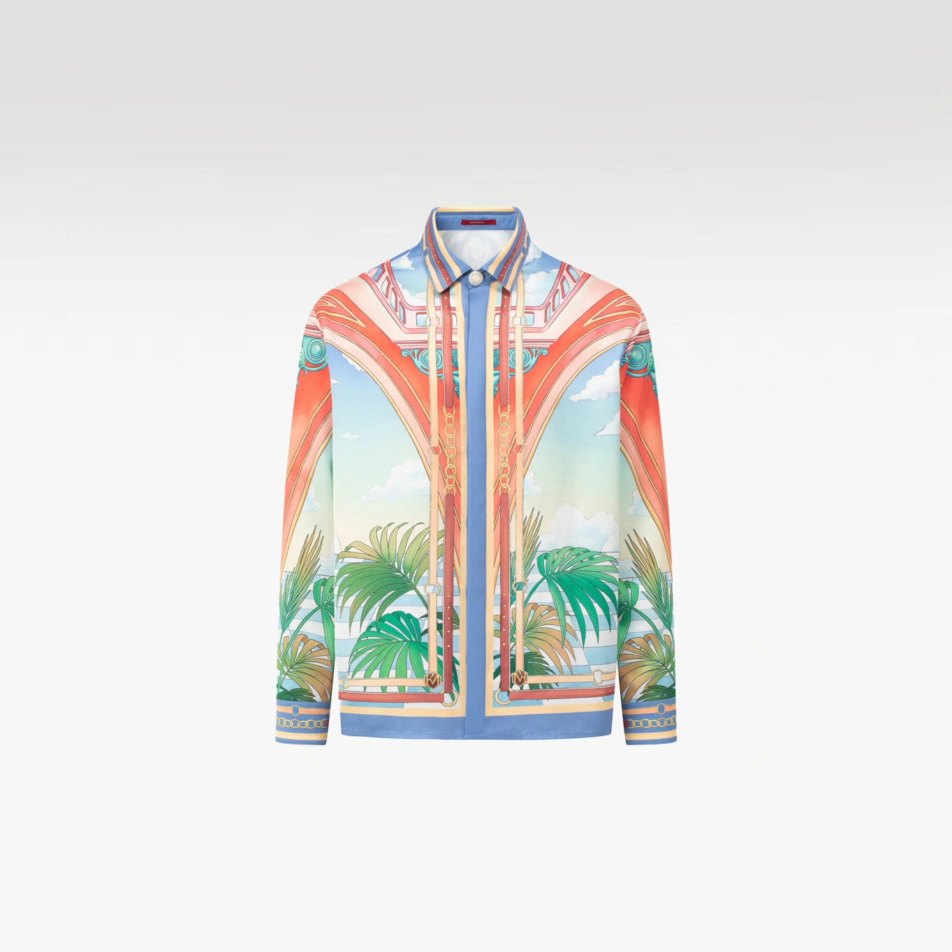 Paysage Long-Sleeved Silk Shirt | Premium Printed Silk Taffeta