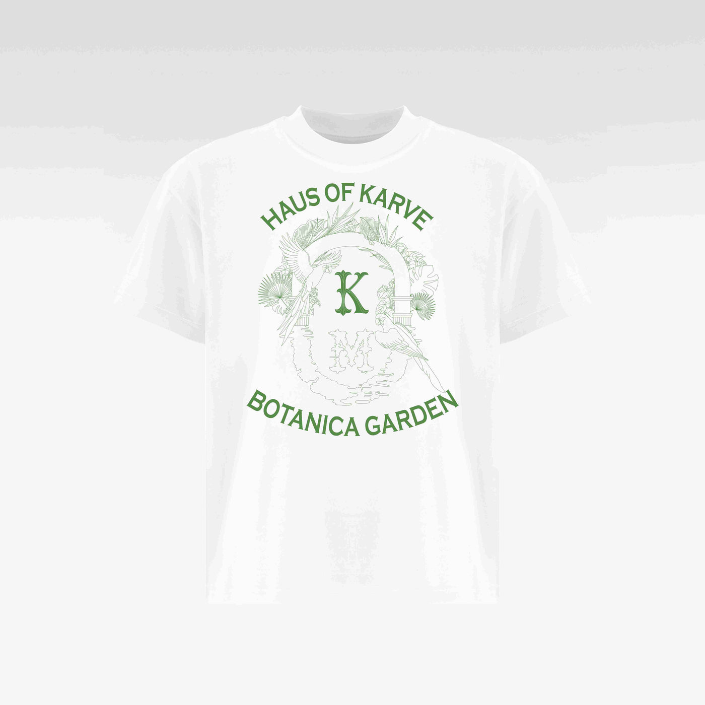 Botanica Cotton T-Shirt White | Green Graphic Boxy Fit – Unisex Streetwear