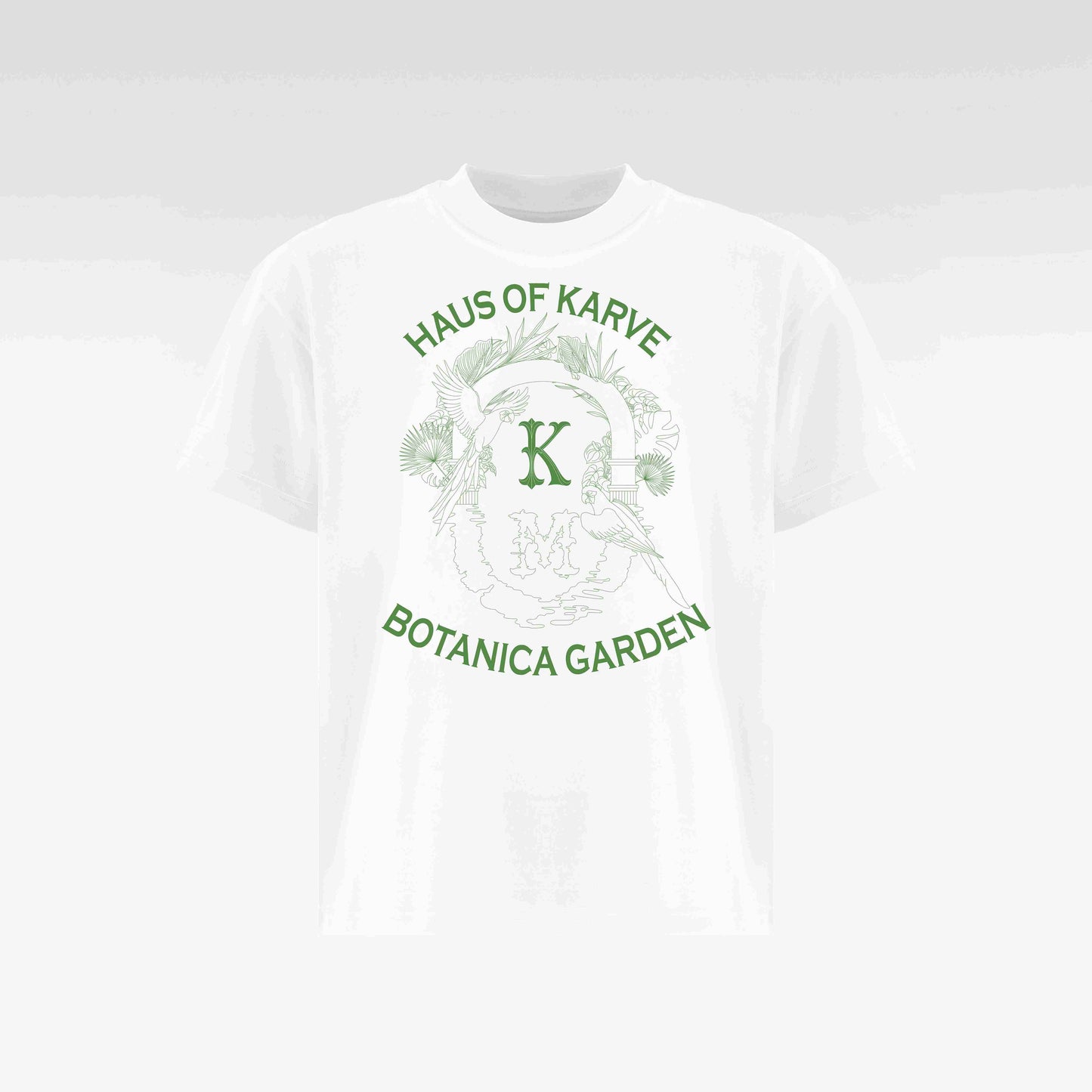 Botanica Cotton T-Shirt White | Green Graphic Boxy Fit – Unisex Streetwear