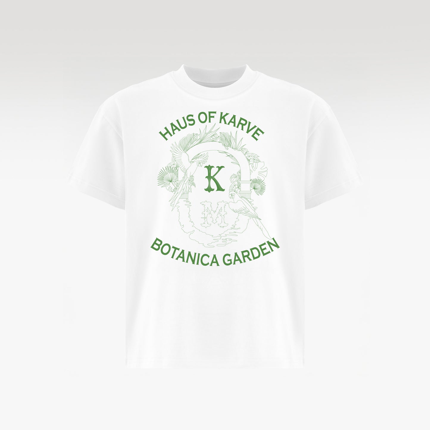 Botanica Cotton T-Shirt White | Green Graphic Boxy Fit – Unisex Streetwear