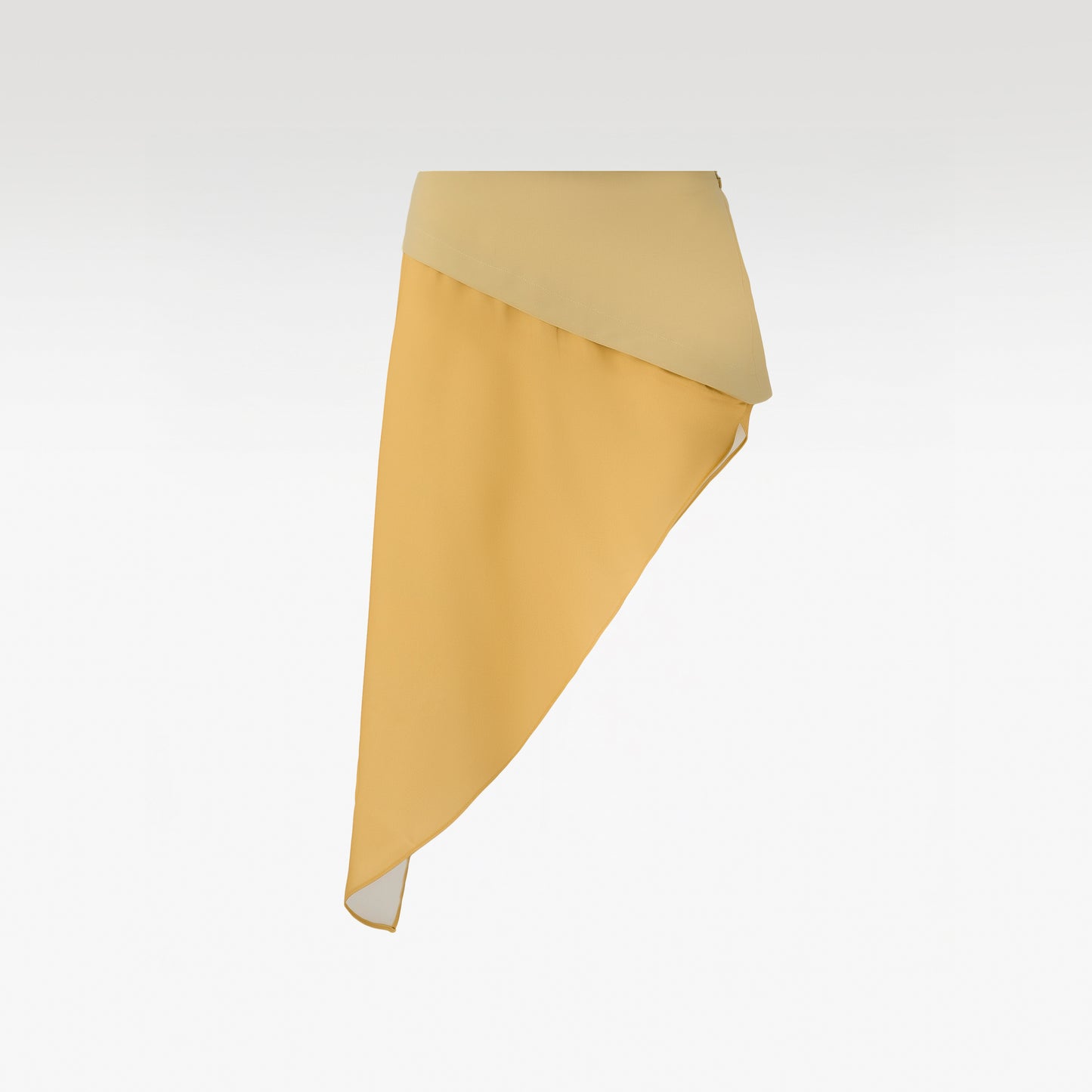 Forest Muse Asymmetric Skirt | Mustard Yellow Layered Waterfall Midi Skirt