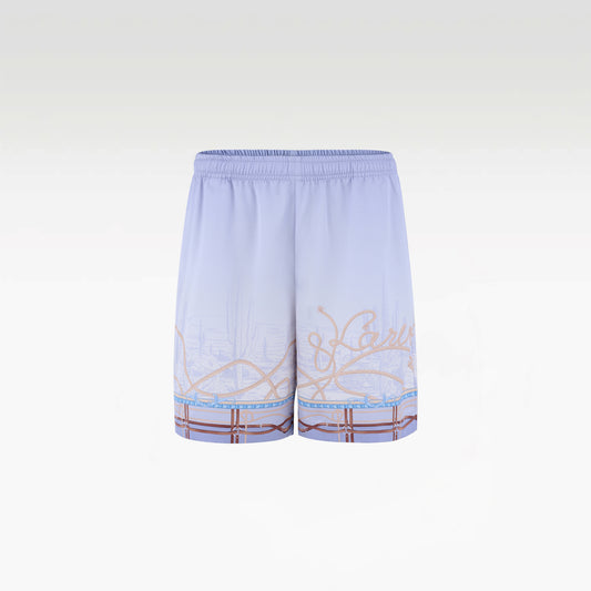 Drift Rope Silk Shorts | Premium Printed Silk Western Prairie Two Horses Design