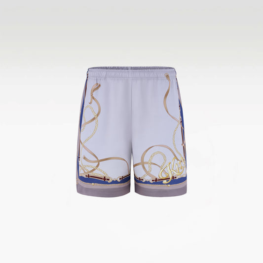 Lone Star Silk Shorts | Premium Printed Silk Taffeta Luxury Horse Saddle Design