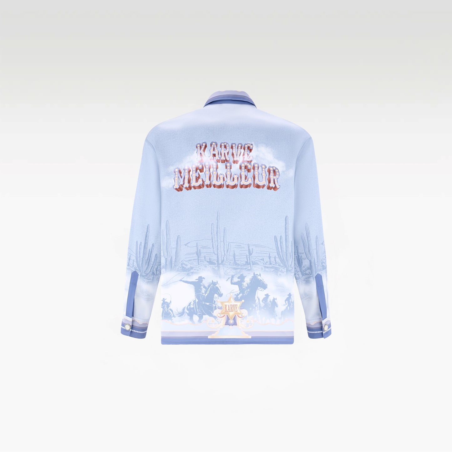 Bit Of Blue Long-Sleeved Silk Shirt