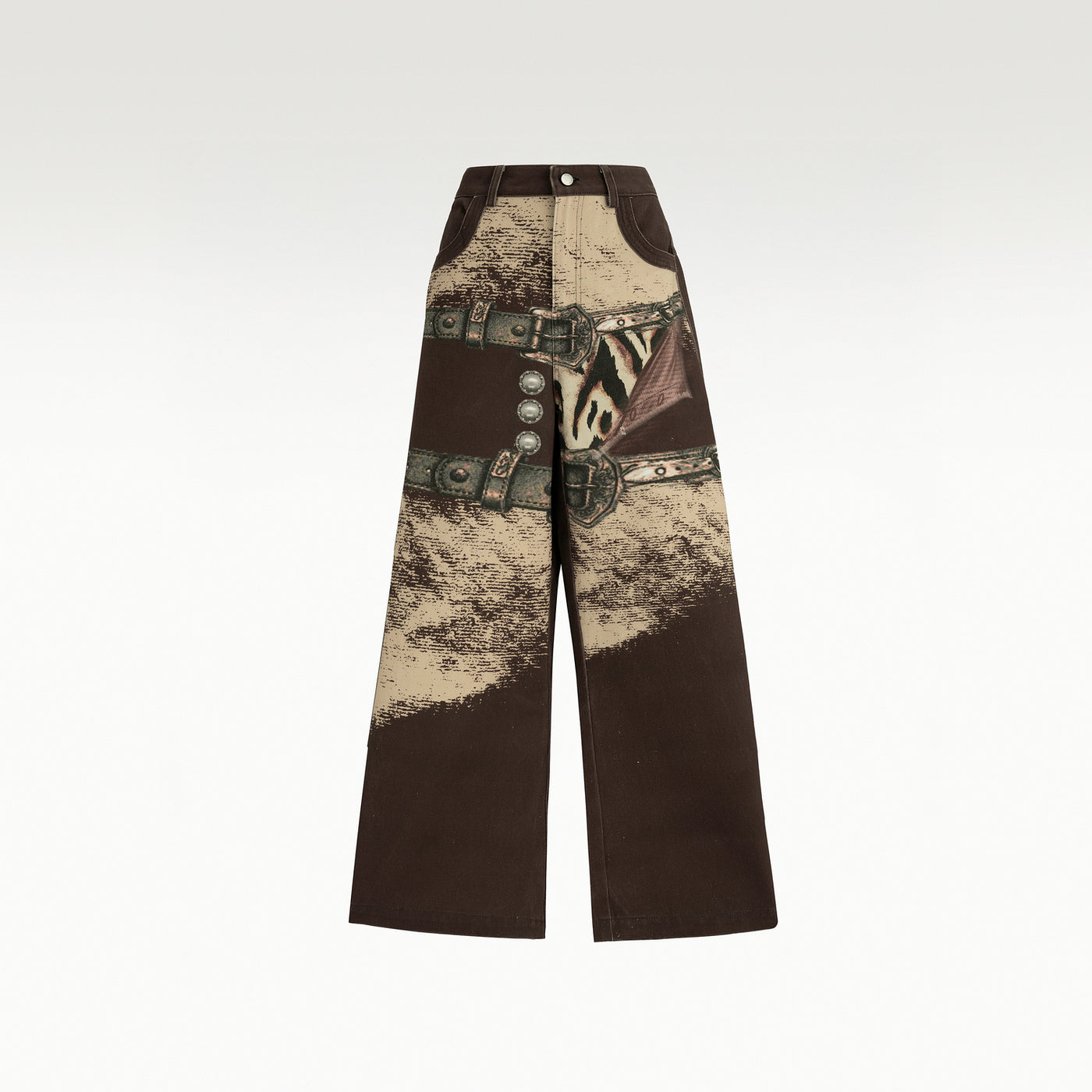 Dark Horse Jeans | Loose Wide Leg Distressed Graphic Jeans