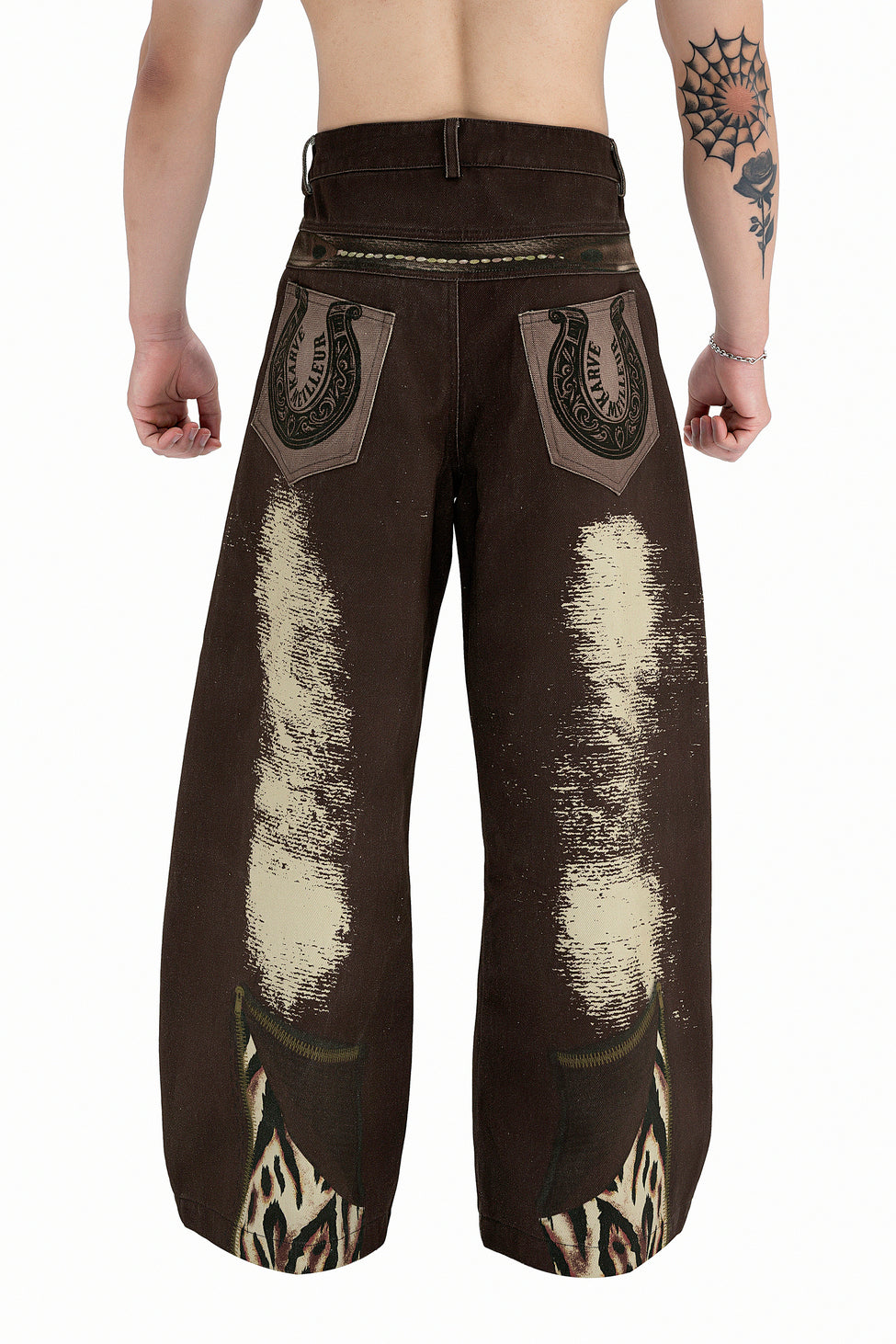 Dark Horse Jeans | Loose Wide Leg Distressed Graphic Jeans