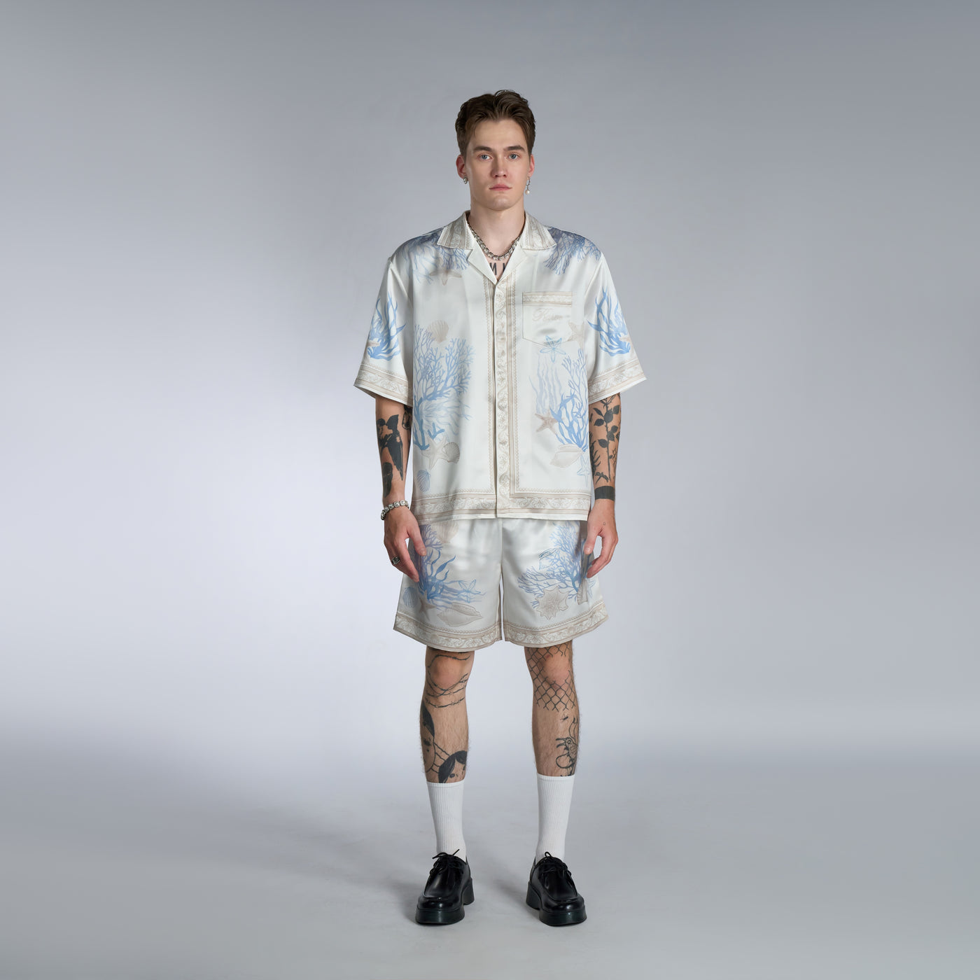 Karve Meilleur "Rococo Coraline" White Silk Shirt