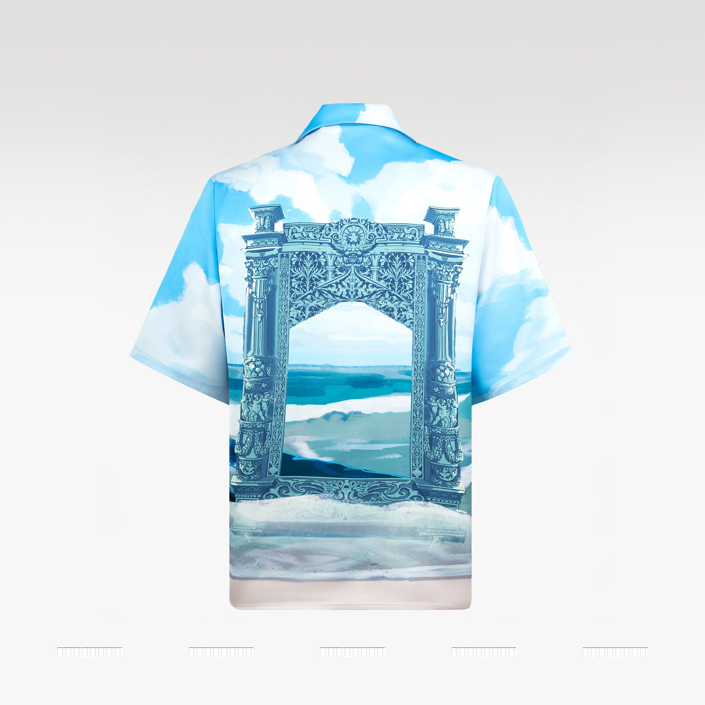 Gate Of Tides Silk Shirt | Oceanic Baroque Architecture Button-Up