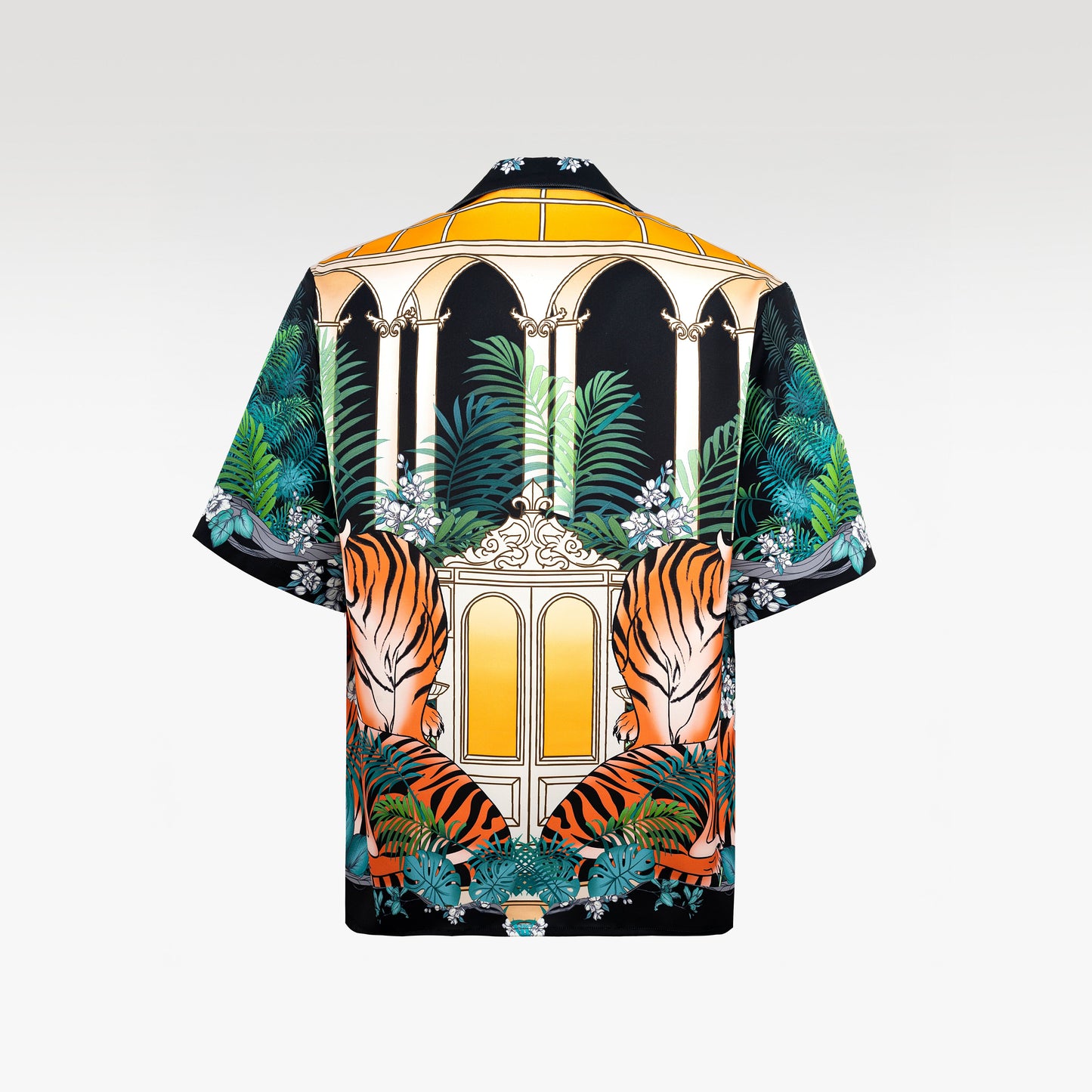 Tiger Dynasty Silk Shirt | Royal Baroque Botanical Button-Up