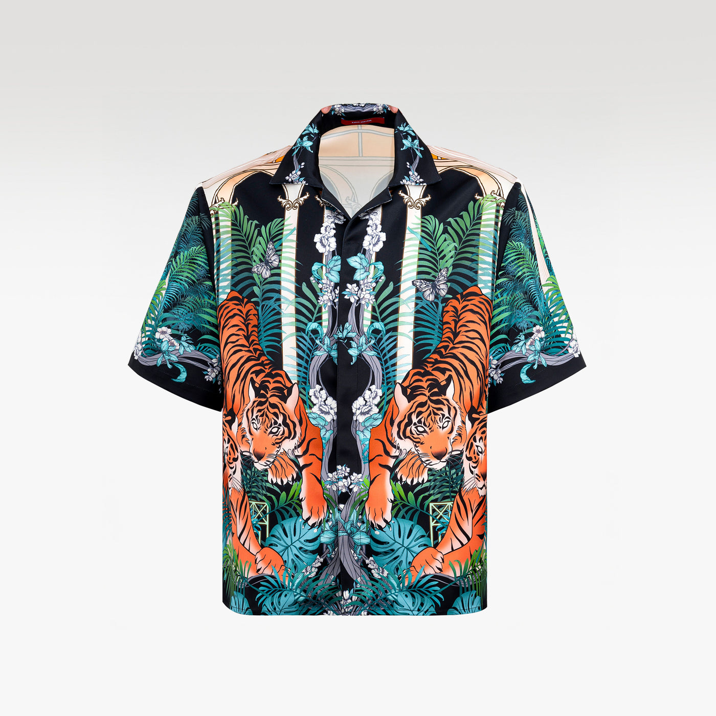 Tiger Dynasty Silk Shirt | Royal Baroque Botanical Button-Up