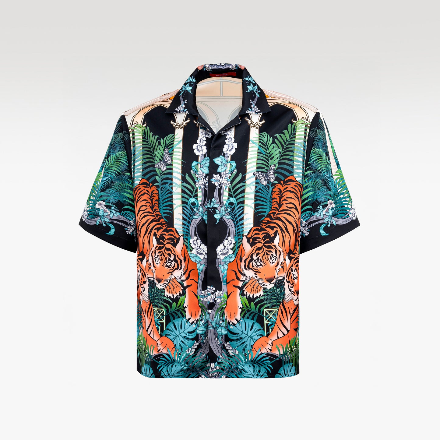 Tiger Dynasty Silk Shirt | Royal Baroque Botanical Button-Up