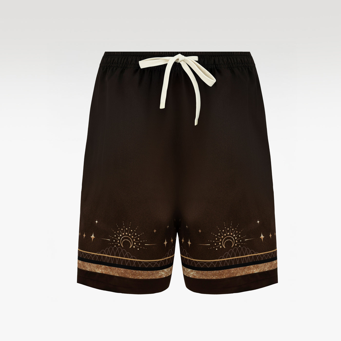 Golden Moon Silk Shorts | Celestial Baroque Shorts