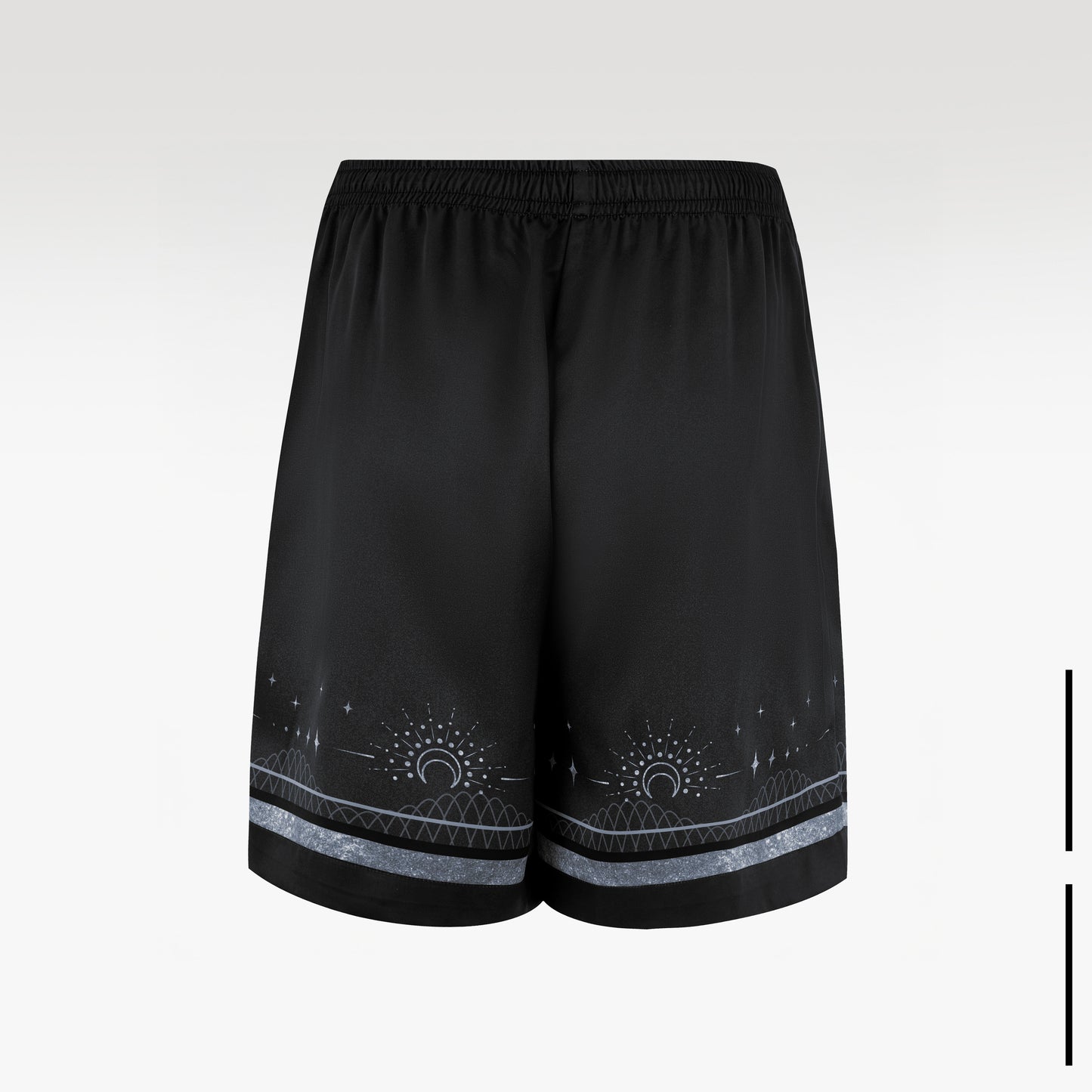 Black Moon Silk Shorts | Celestial Gothic Monochromatic Shorts