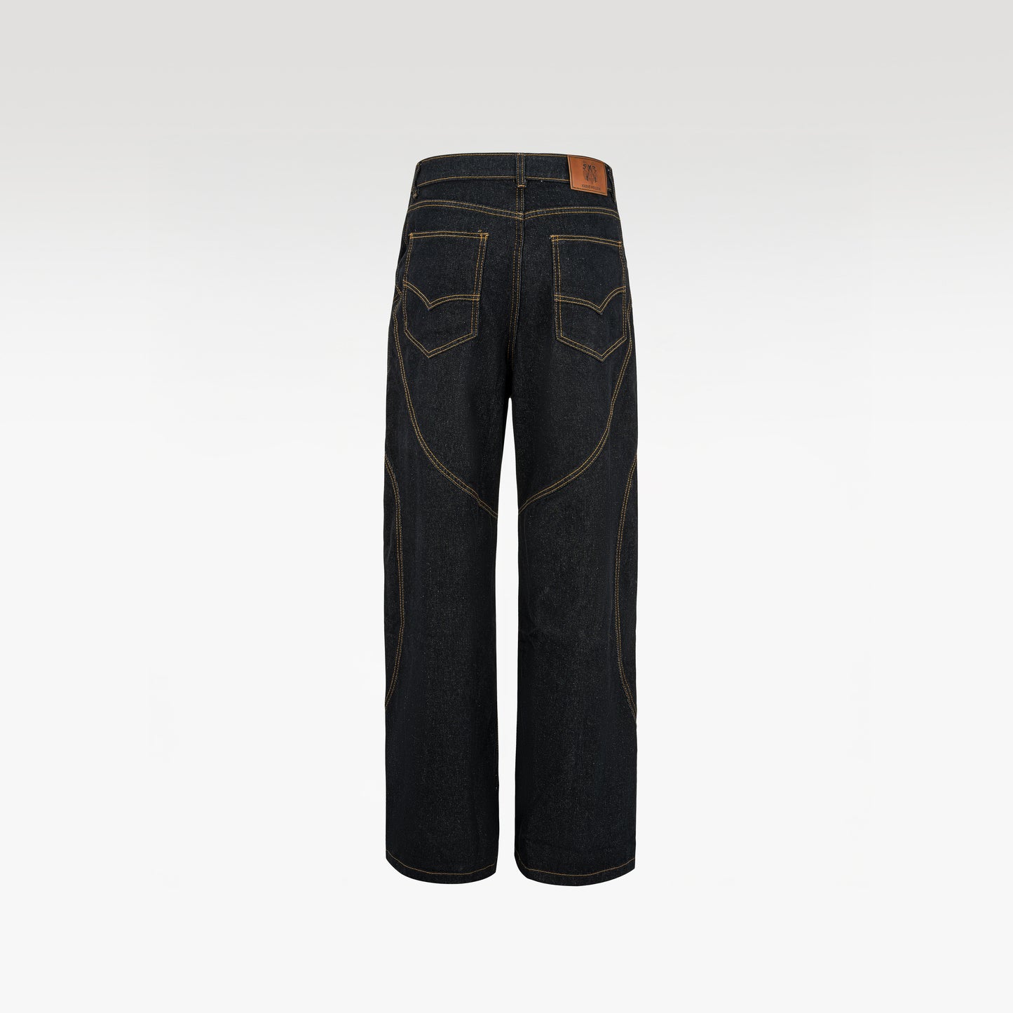 Raw Denim Jeans | Contrast Stitch Wide-Leg Indigo