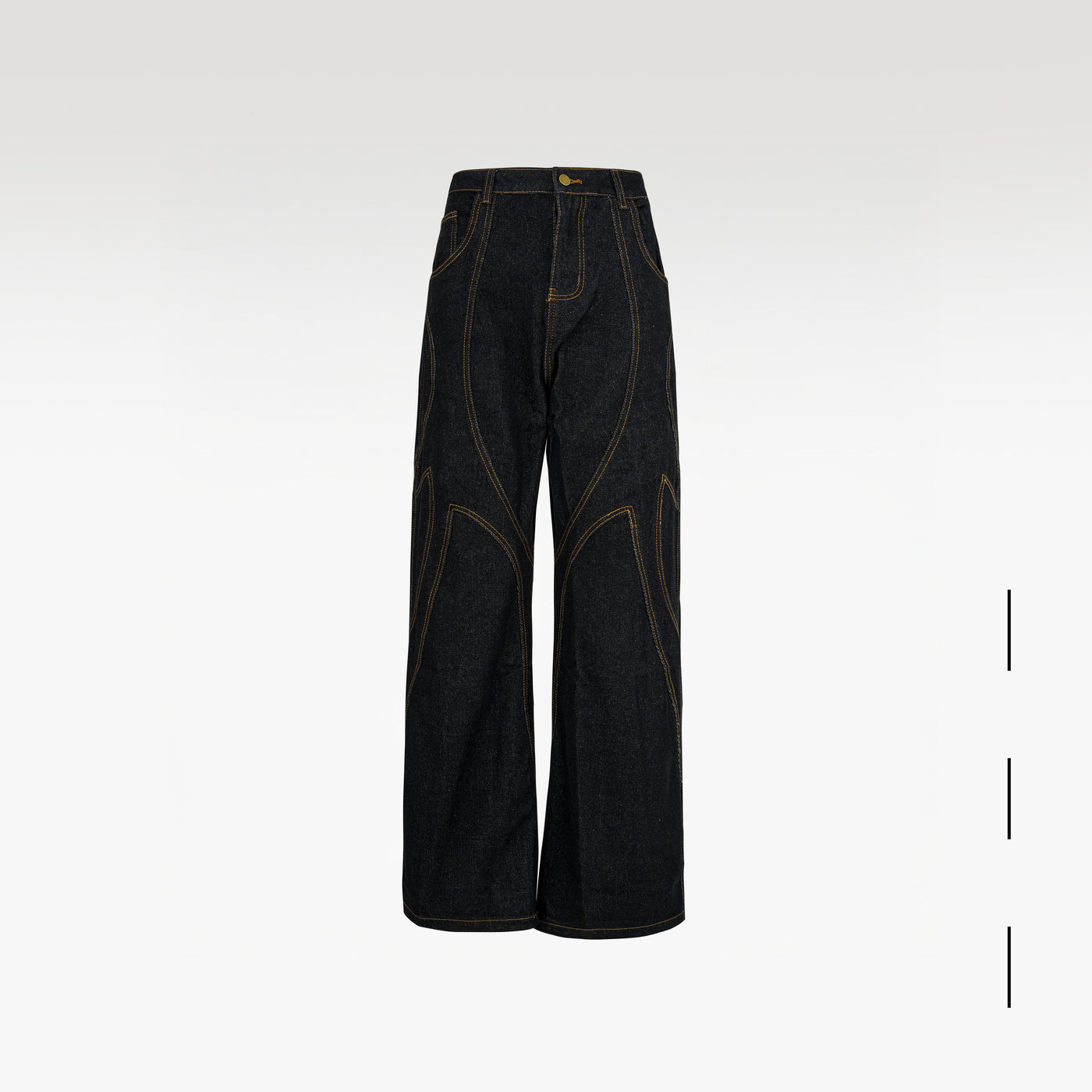 Raw Denim Jeans | Contrast Stitch Wide-Leg Indigo
