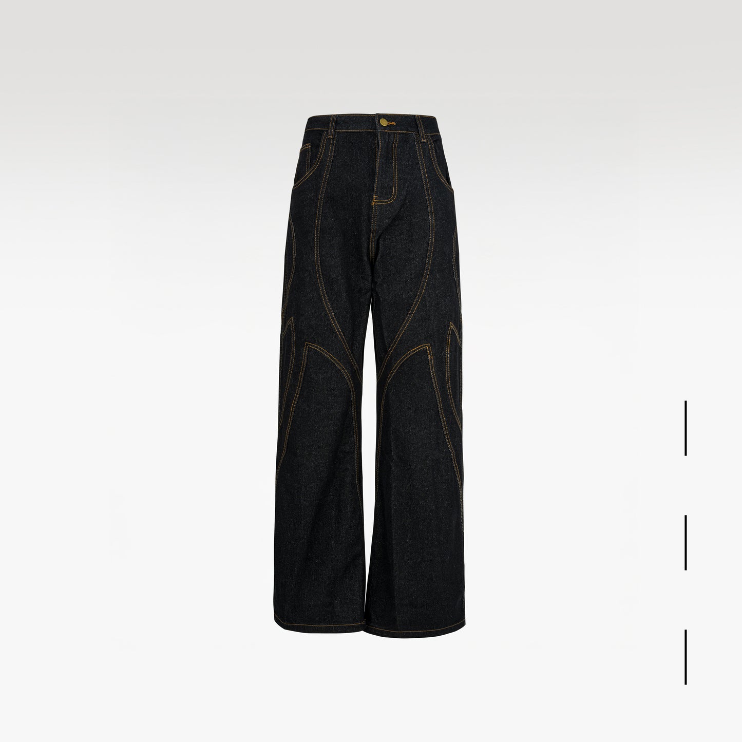 Raw Denim Jeans | Contrast Stitch Wide-Leg Indigo