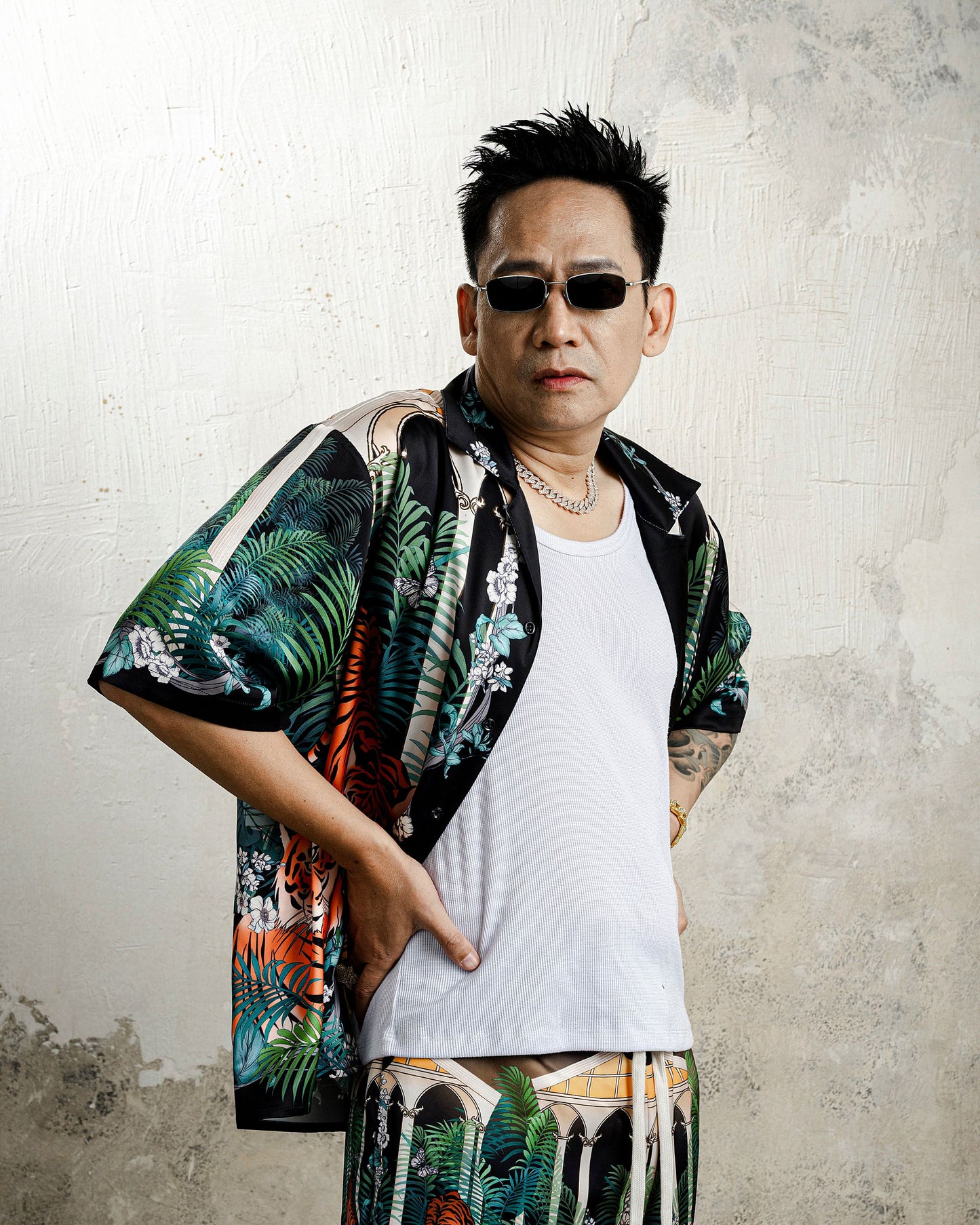 Tiger Dynasty Silk Shirt | Royal Baroque Botanical Button-Up