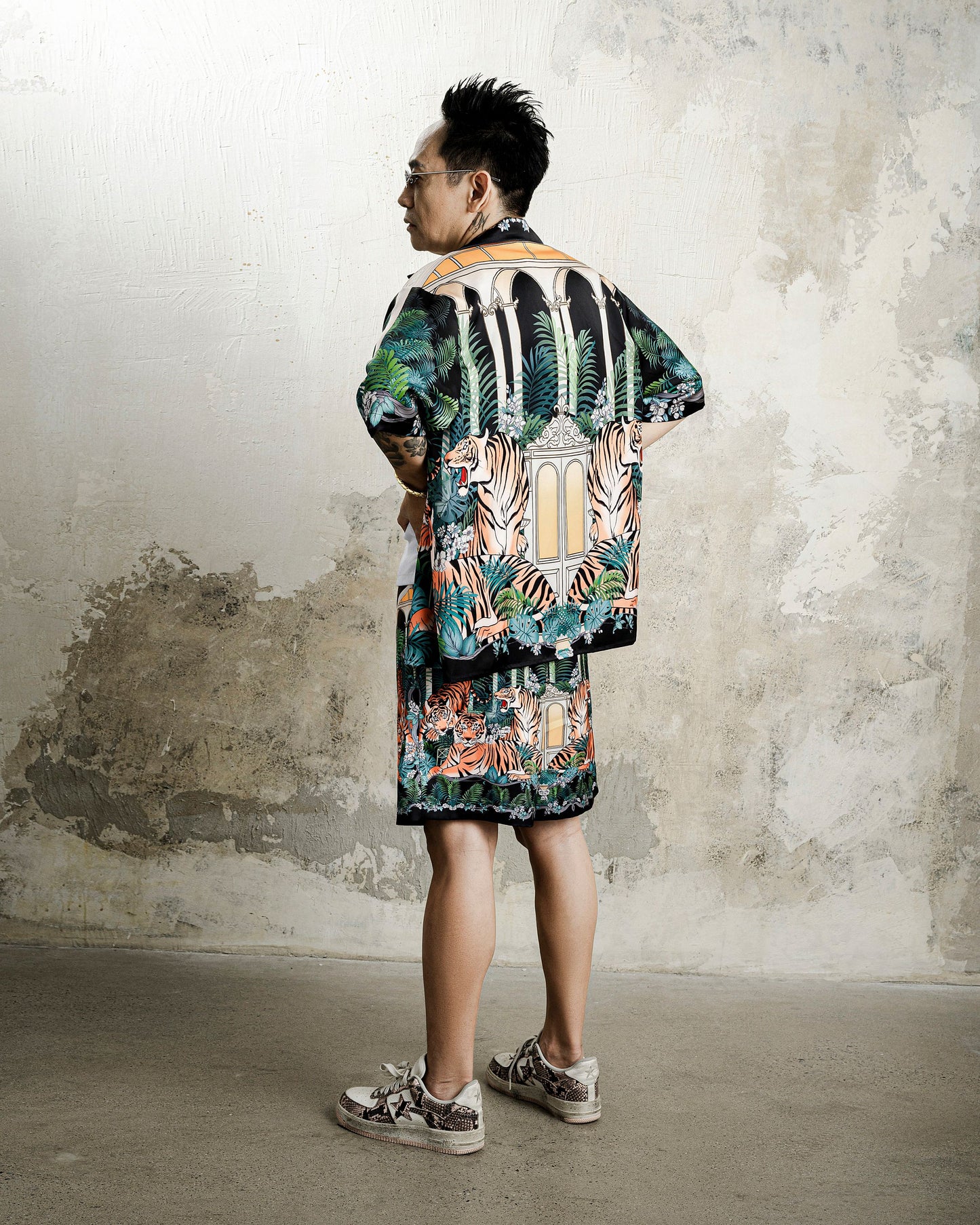 Tiger Dynasty Silk Shirt | Royal Baroque Botanical Button-Up