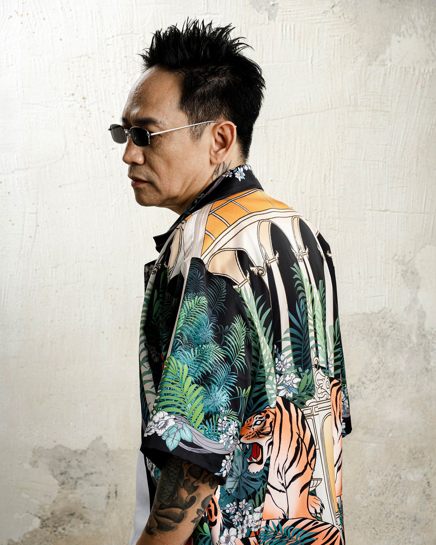Tiger Dynasty Silk Shirt | Royal Baroque Botanical Button-Up