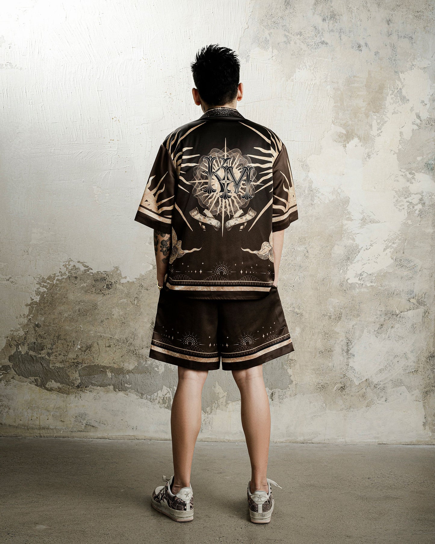 Golden Moon Silk Shorts | Celestial Baroque Shorts