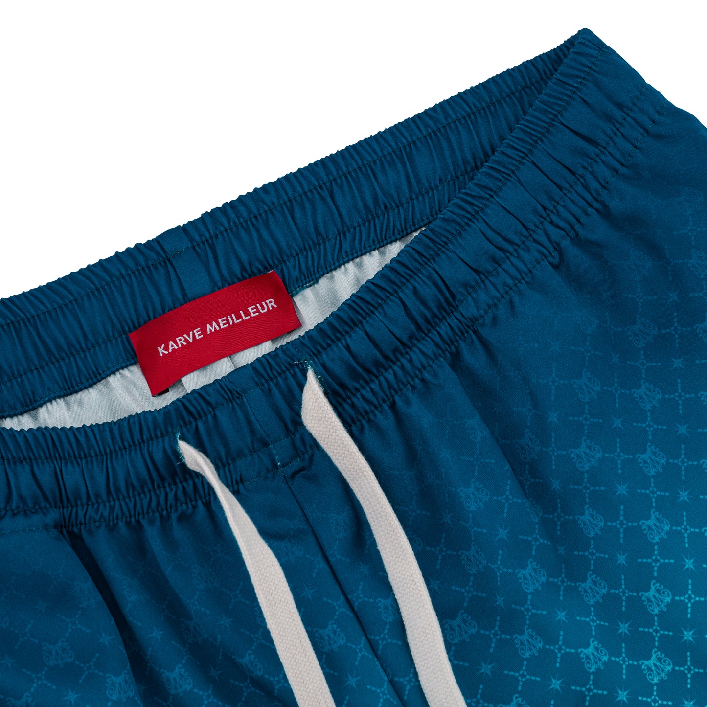 8Pools Blue Silk Shorts | Printed Silk Taffeta Relaxed Fit Nightlife Billiard Game