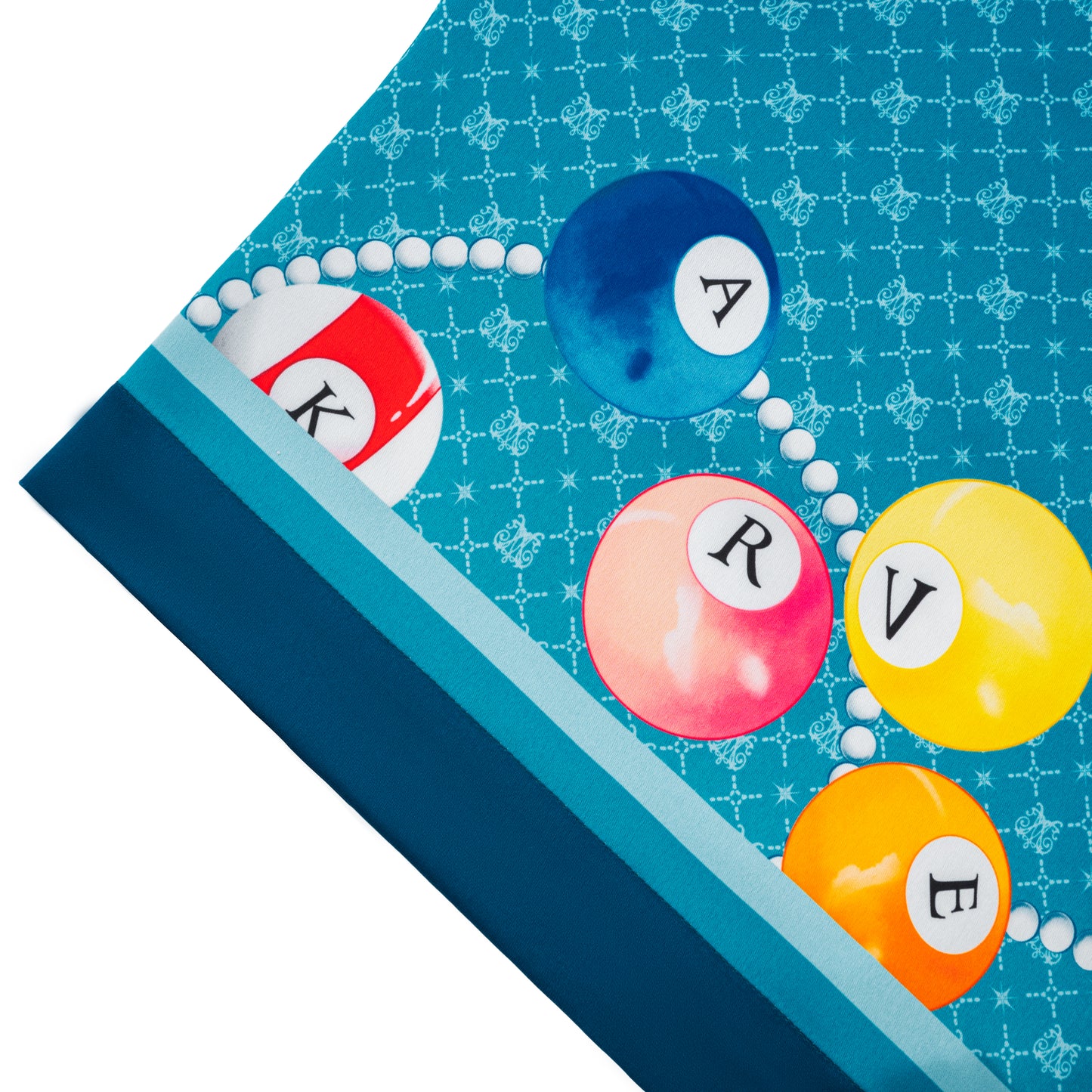 8Pools Blue Silk Shorts | Printed Silk Taffeta Relaxed Fit Nightlife Billiard Game