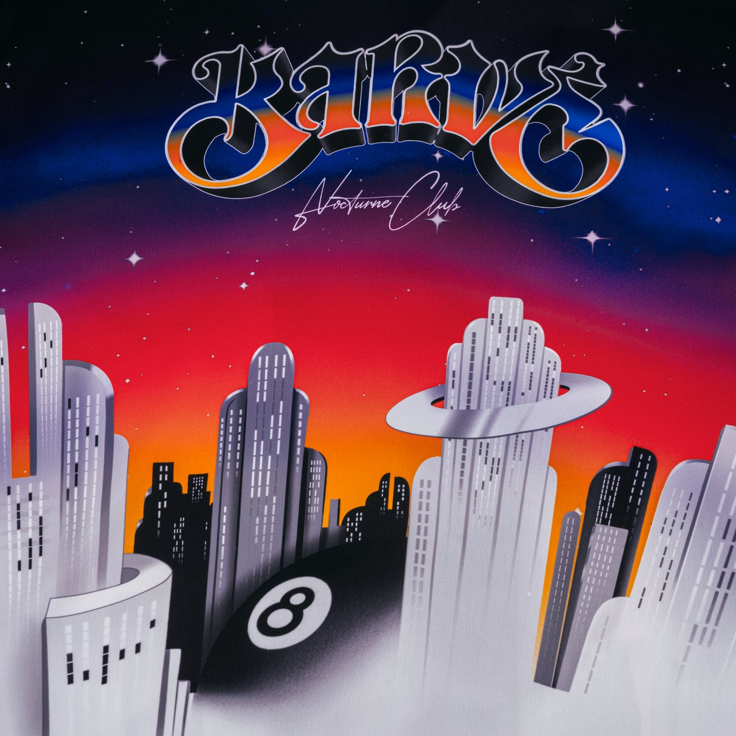 K City Silk Shirt | Printed Silk Camp Shirt Futuristic Cityscape