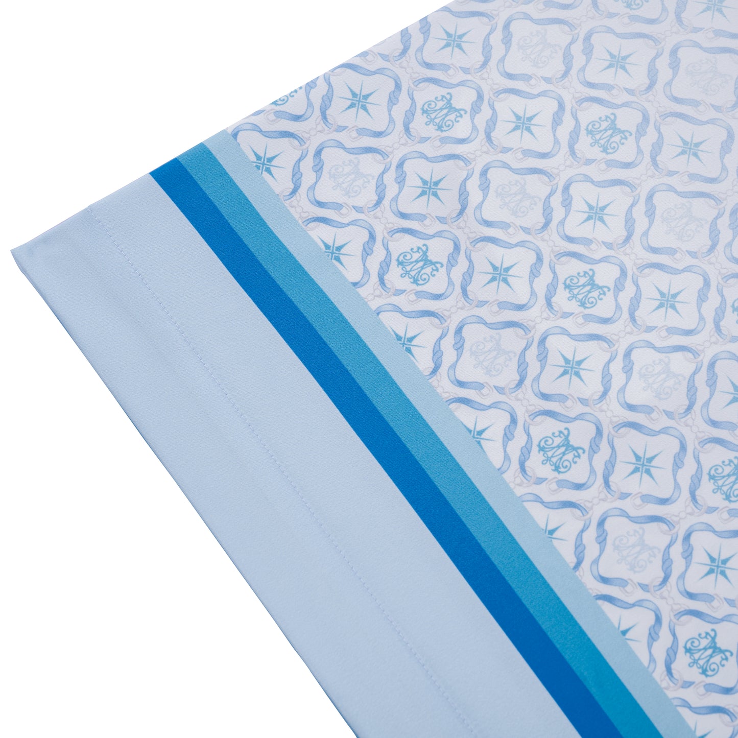 K Mania Blue Silk Shorts |  High-End Printed Silk Monogram Design