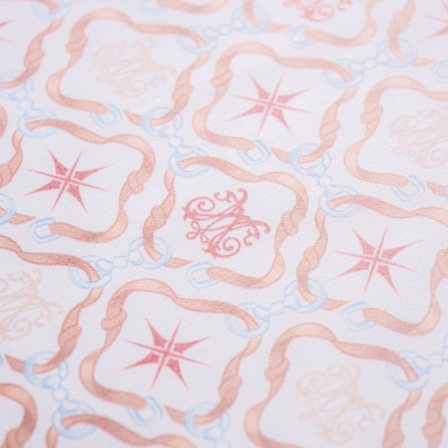 K Mania Red Silk Shorts | High-End Printed Silk Monogram Design