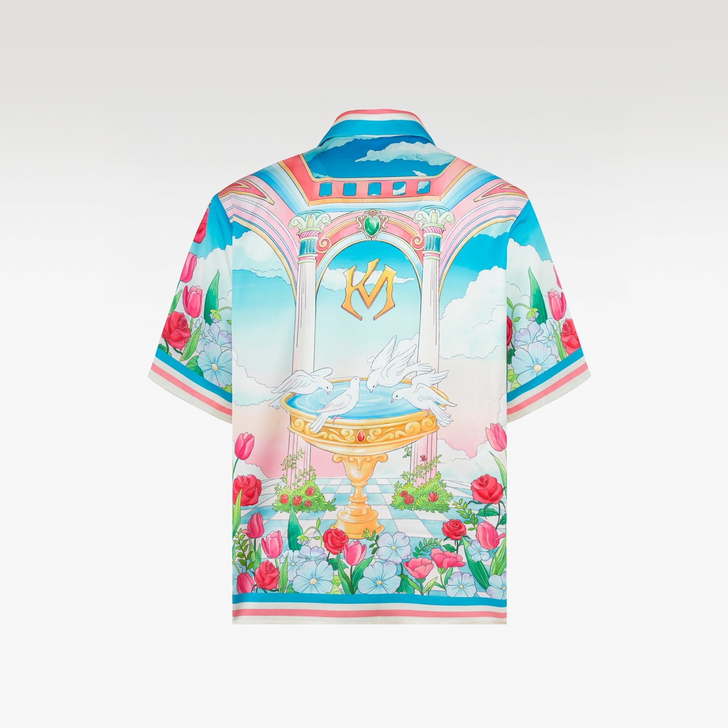 Dove Paradise Silk Shirt | Relaxed Short Sleeve Cuban Collar Shirt