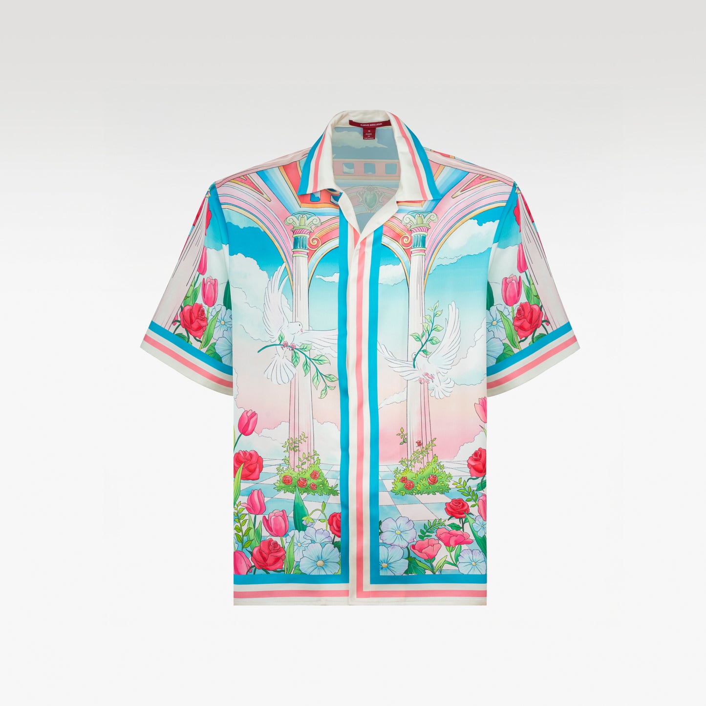 Dove Paradise Silk Shirt | Relaxed Short Sleeve Cuban Collar Shirt