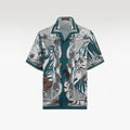 Verdant Realm Silk Shirt | Relaxed Fit Short-Sleeve Cuban Collar Silk Shirt