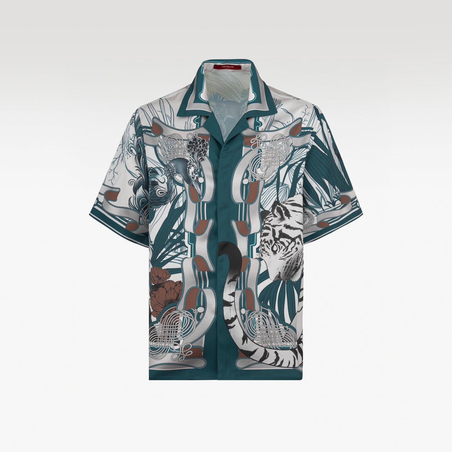 Verdant Realm Silk Shirt | Relaxed Fit Short-Sleeve Cuban Collar Silk Shirt