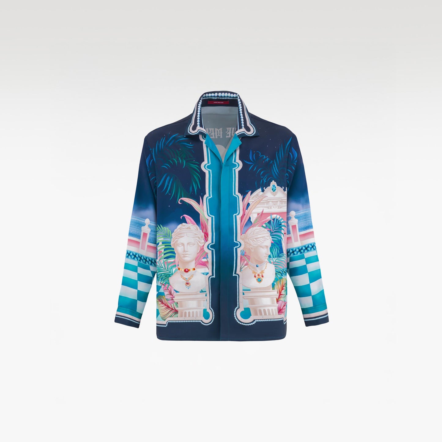The Playa Duke Silk Shirt | Premium Printed Silk Taffeta Cuban Collar Long Sleeve Maximalist Tropical Baroque