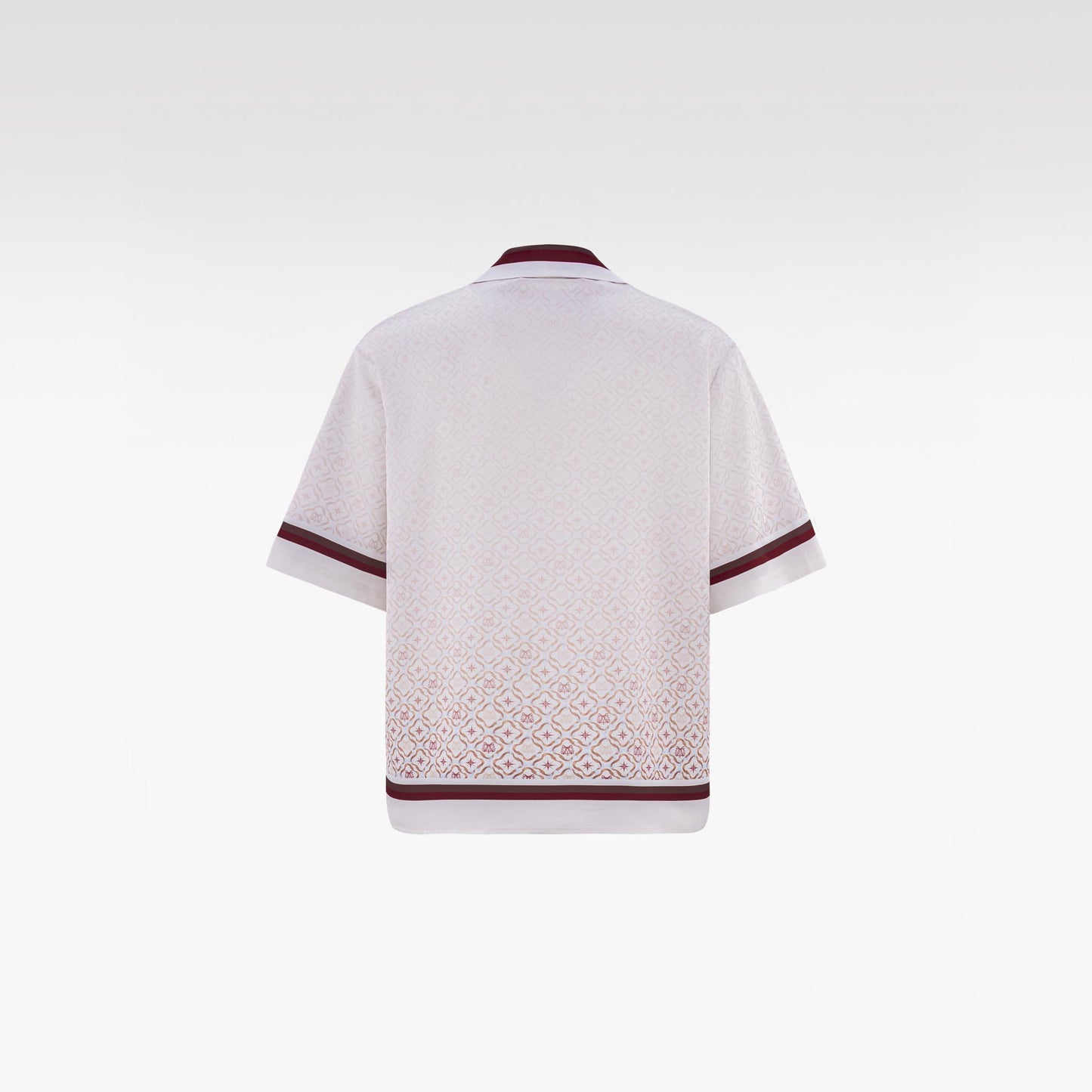 K Mania Red Silk Shirt | Printed Silk Short-Sleeve Luxury Monogram Design