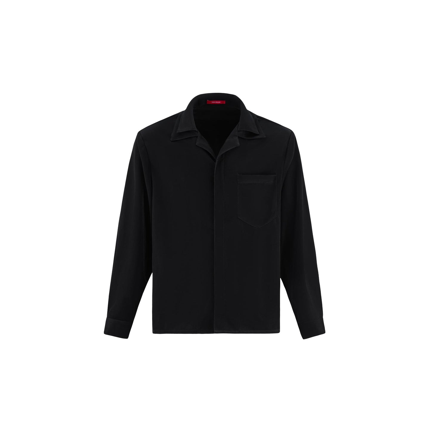 Luna Noir Shirt | Premium Obsidian Black Textured Shimmer Finish