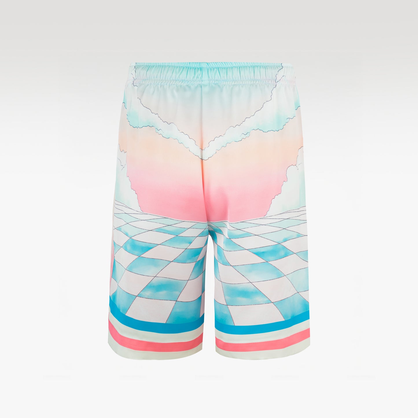 Dove Paradise Silk Shorts | Drawstring Elastic Waistband Silk Shorts