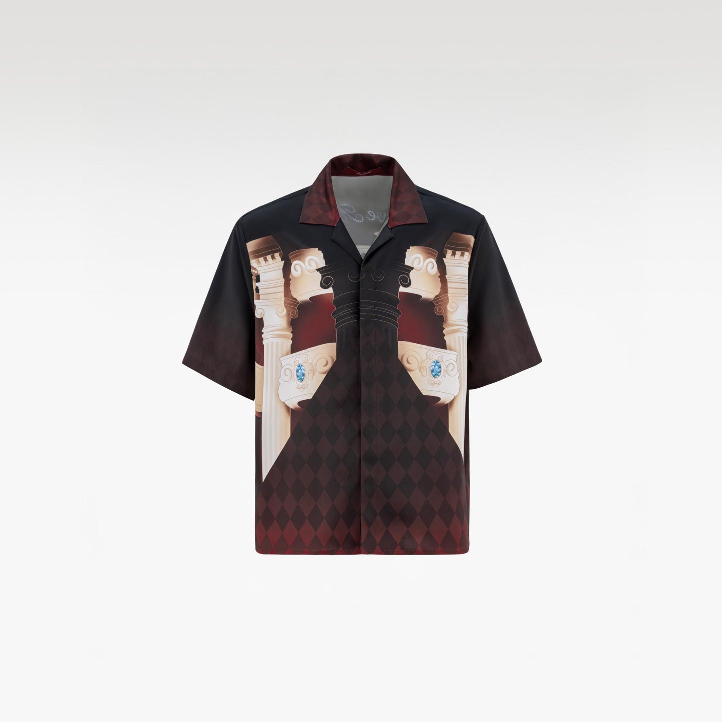 Phantom Silk Shirt | Printed Silk Taffeta Cuban Collar Short Sleeve Shirt