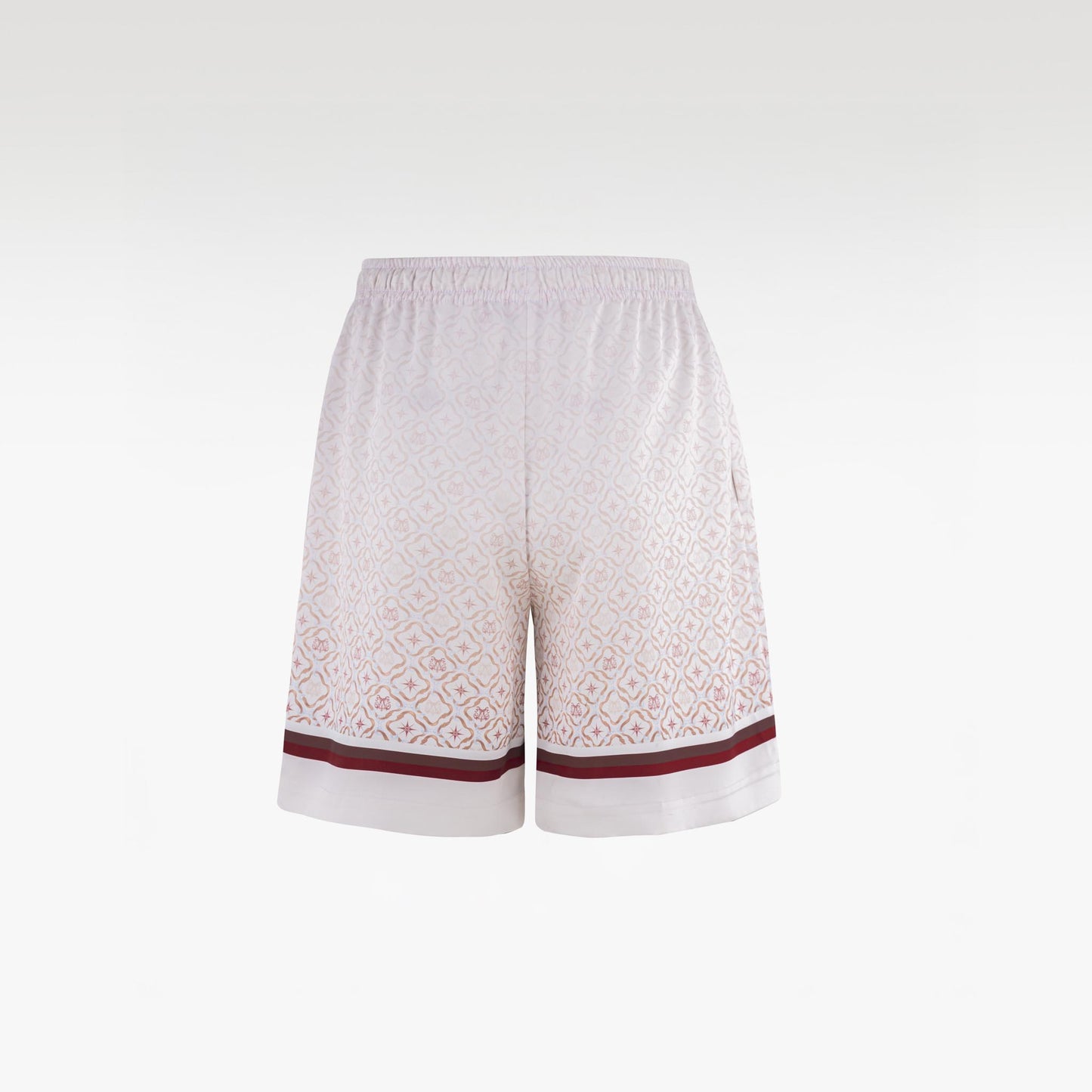 K Mania Red Silk Shorts | High-End Printed Silk Monogram Design