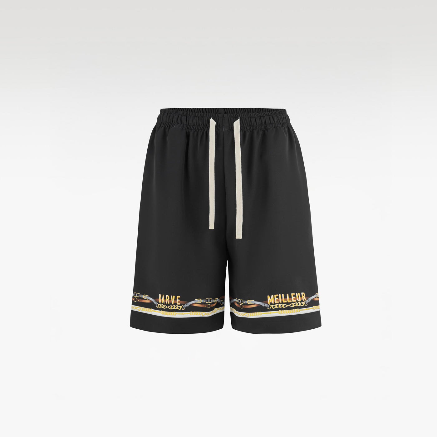 Black Ace Silk Shorts |  Relaxed Fit Decadent Dice Game Print