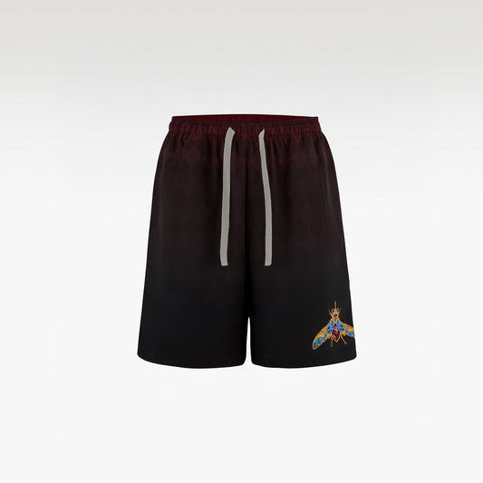 The Phantom Shorts | Proprietary SILKRA™ Baroque Beetle Print , Burgundy Fade
