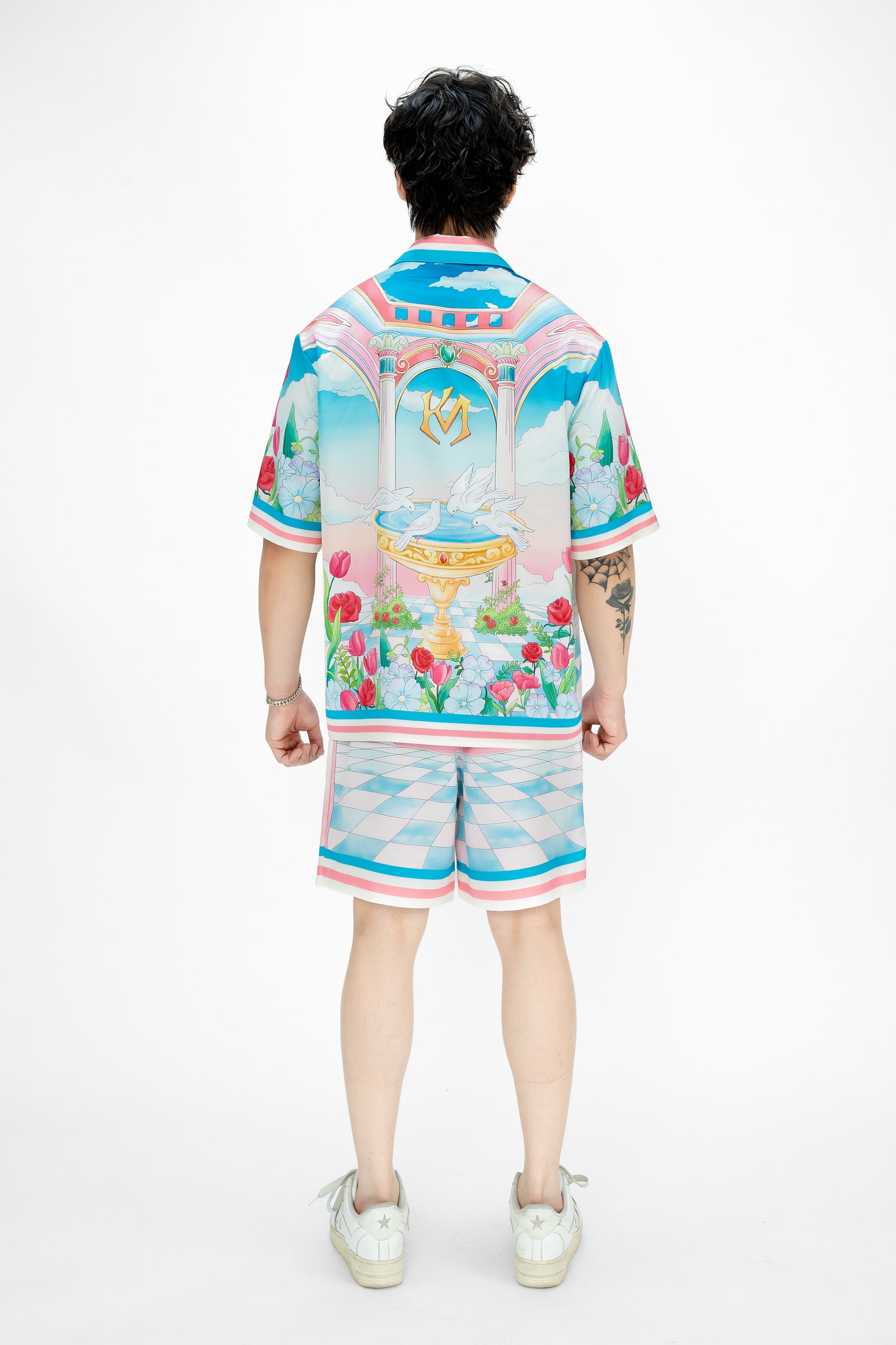 Dove Paradise Silk Shirt | Relaxed Short Sleeve Cuban Collar Shirt