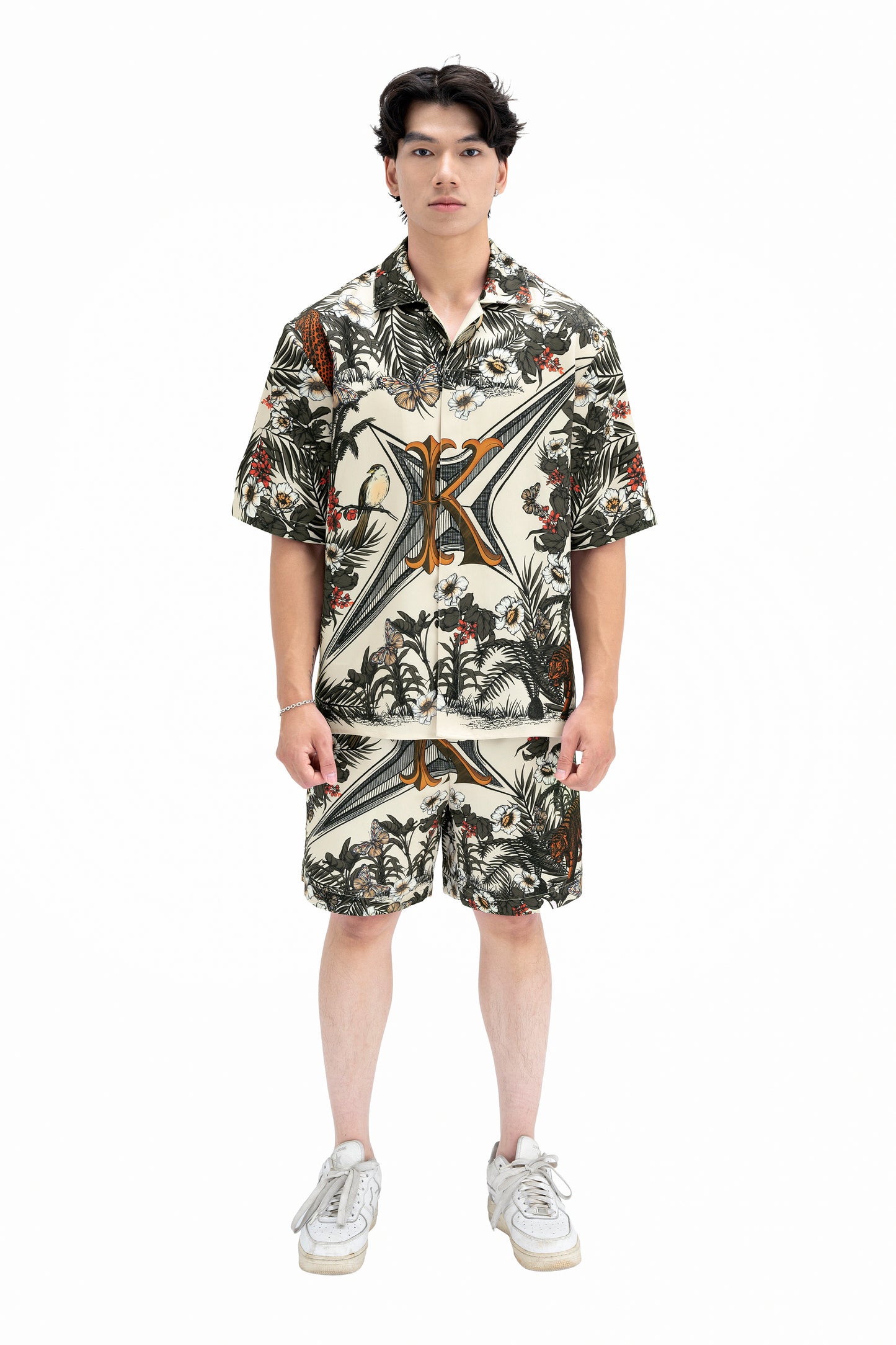 Sylvan Earth Silk Shirt | Relaxed Fit Short-Sleeve Cuban Collar Silk Shirt