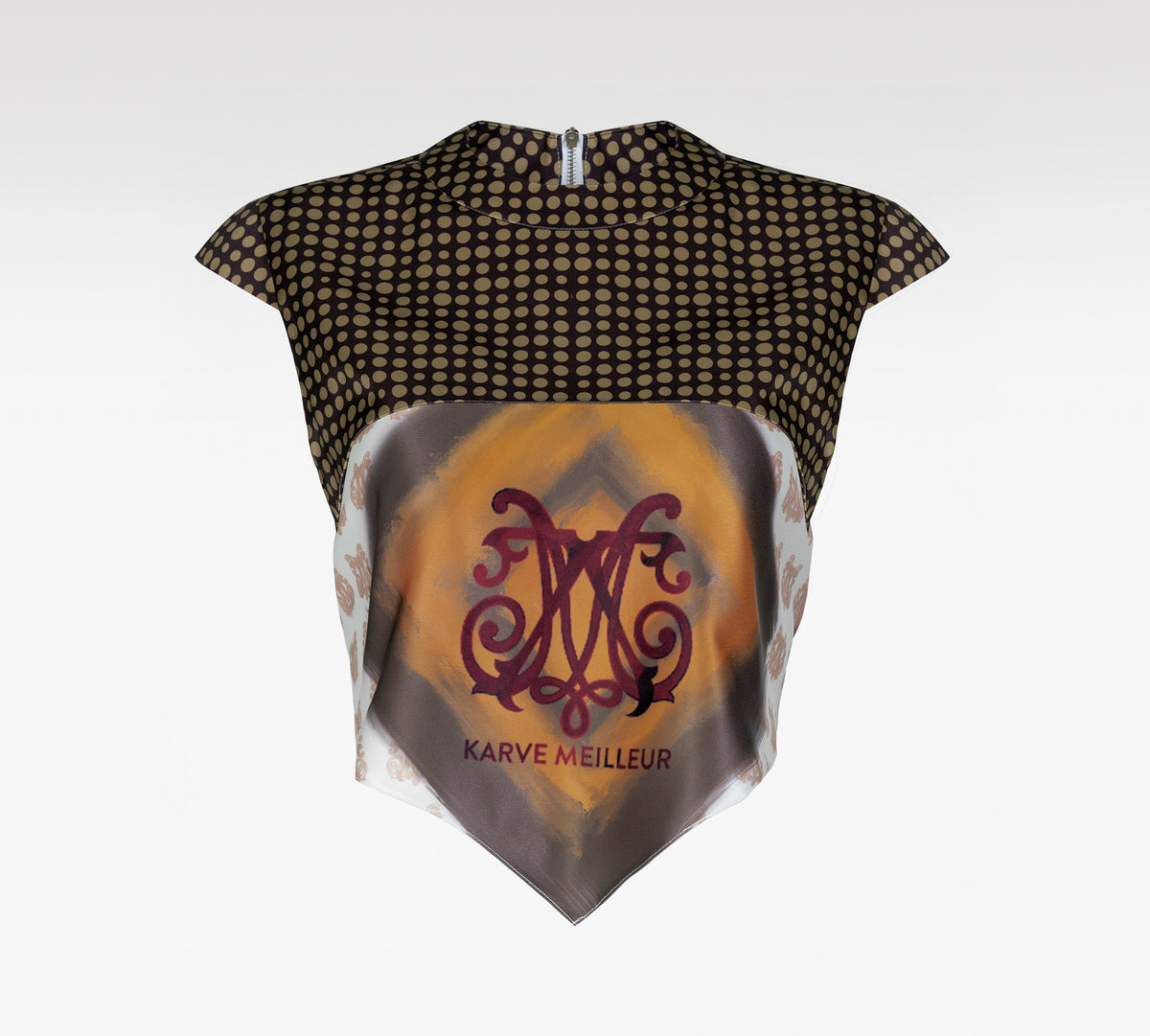 Born For Glory Top | Scarf Overlay Cap Sleeve Crop Top