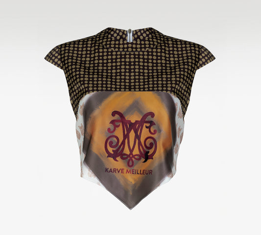 Born For Glory Top | Scarf Overlay Cap Sleeve Crop Top