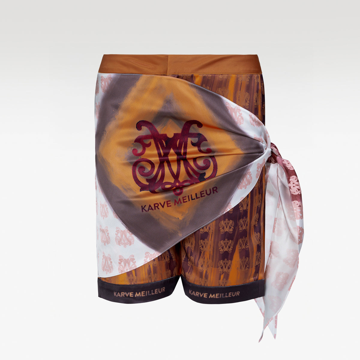 Born For Glory Skirt | Scarf Overlay Tie-Side Mini Skirt