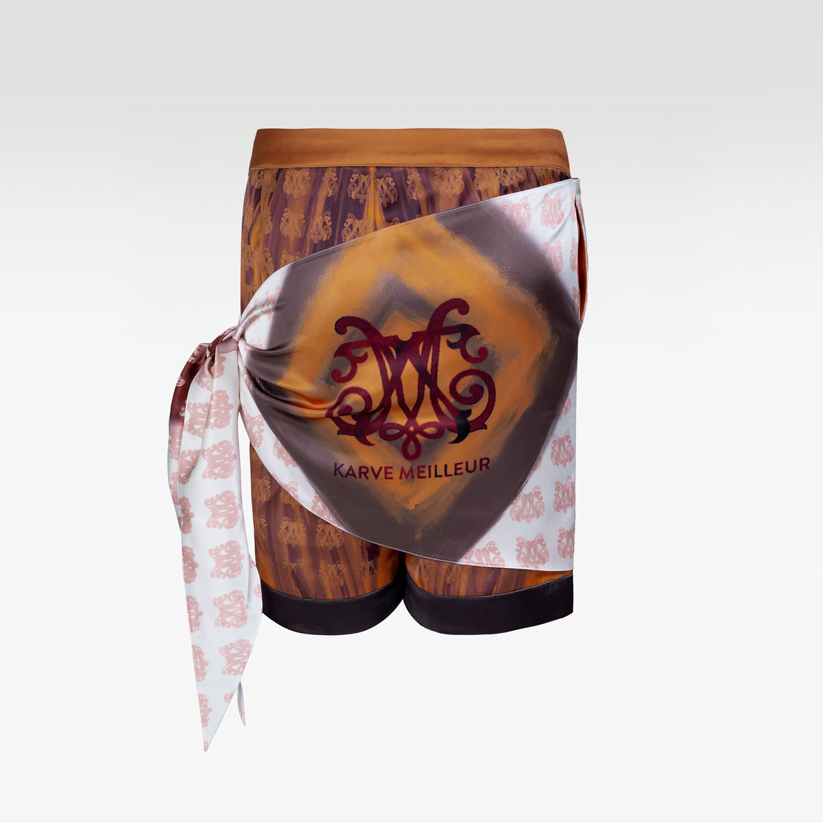 Born For Glory Skirt | Scarf Overlay Tie-Side Mini Skirt