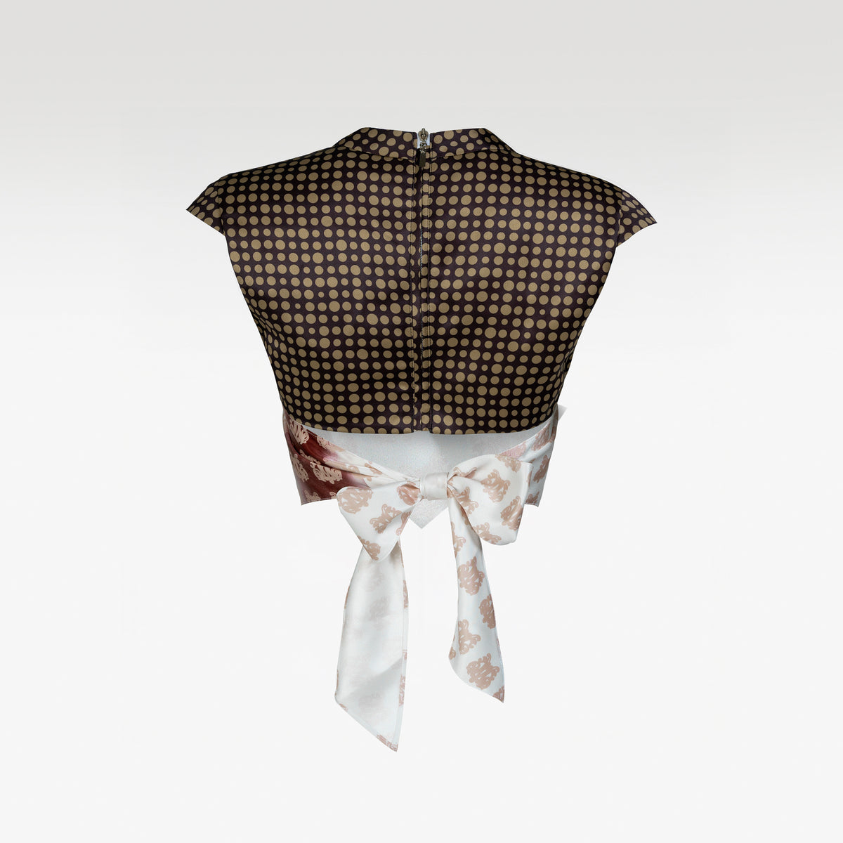 Born For Glory Top | Scarf Overlay Cap Sleeve Crop Top