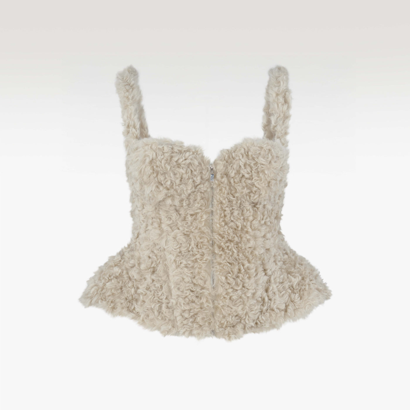 Teddy Cloud Faux Fur | Premium Beige Textured Luxury Top