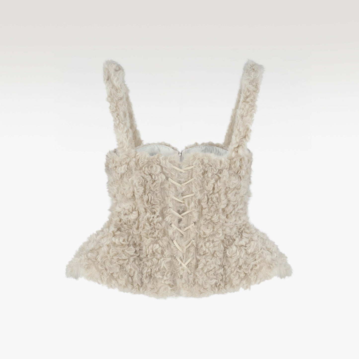 Teddy Cloud Faux Fur | Premium Beige Textured Luxury Top